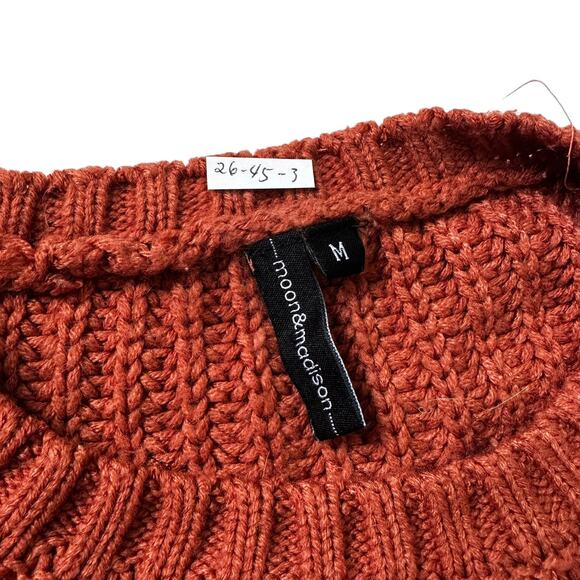 Moon & Madison Terra Cotta Knit Crop Sweater Women's Size Medium | 26-45-3 - Picture 3 of 6